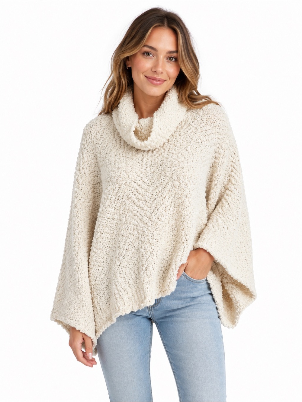 Romeo & Juliet Couture Size Small Cozy Cream Ivory Turtleneck Sweater Oversized